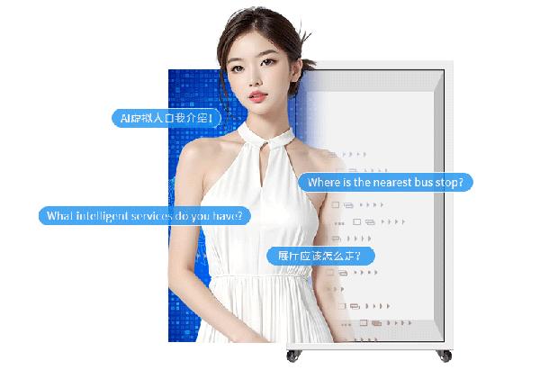 Meja 3d Ai paparan interaktif manusia digital 5 inci skrin holografik silinder