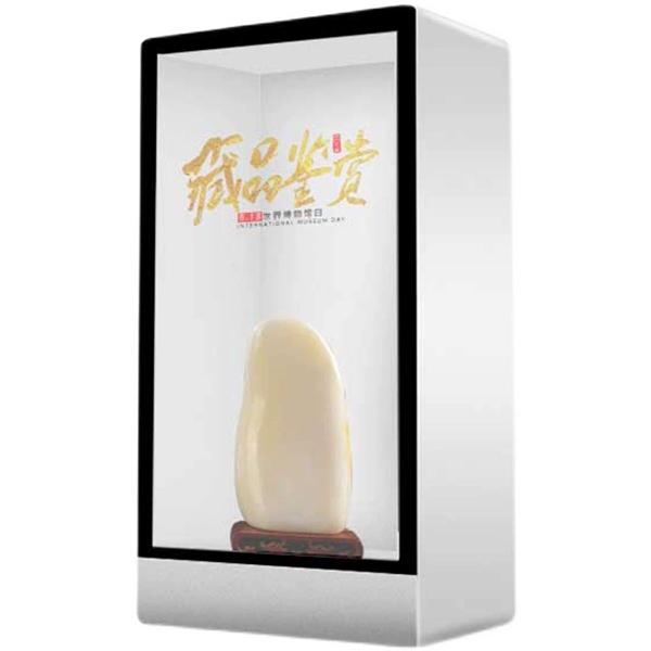 AI interaksi manusia maya tiub holo telus 3d hologram kabinet pengiklanan skrin 