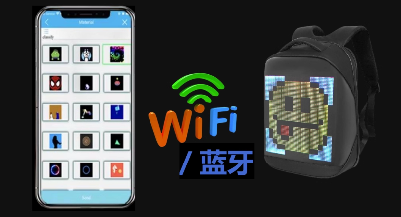 Luxury fashion custom waterproof mart backpack DIY dynamic advertising personali