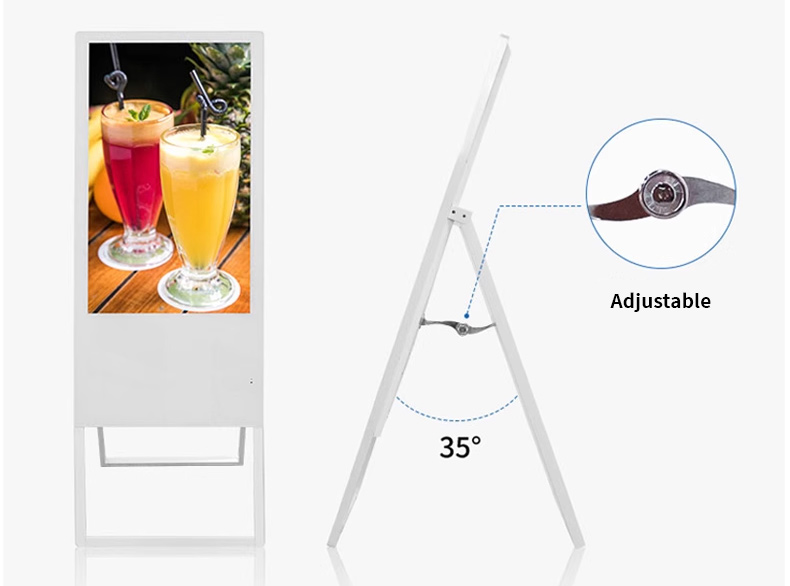 Electronic vertical mobile folding intelligent water sign advertising floor lcd 