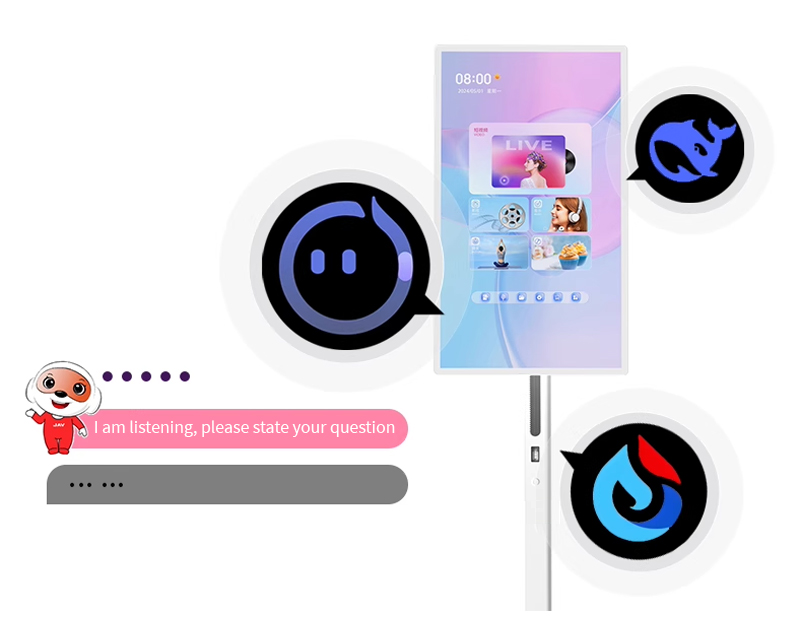 32 inch multi-function mobile HD intelligent free rotation smart heart screen wi