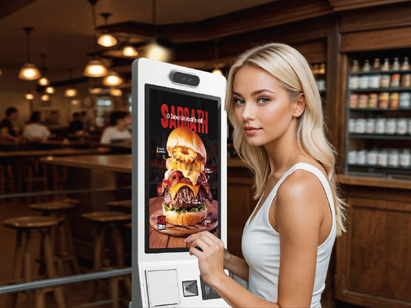 High quality interactive touch lcd monitor self-service ordering kiosk indoor di